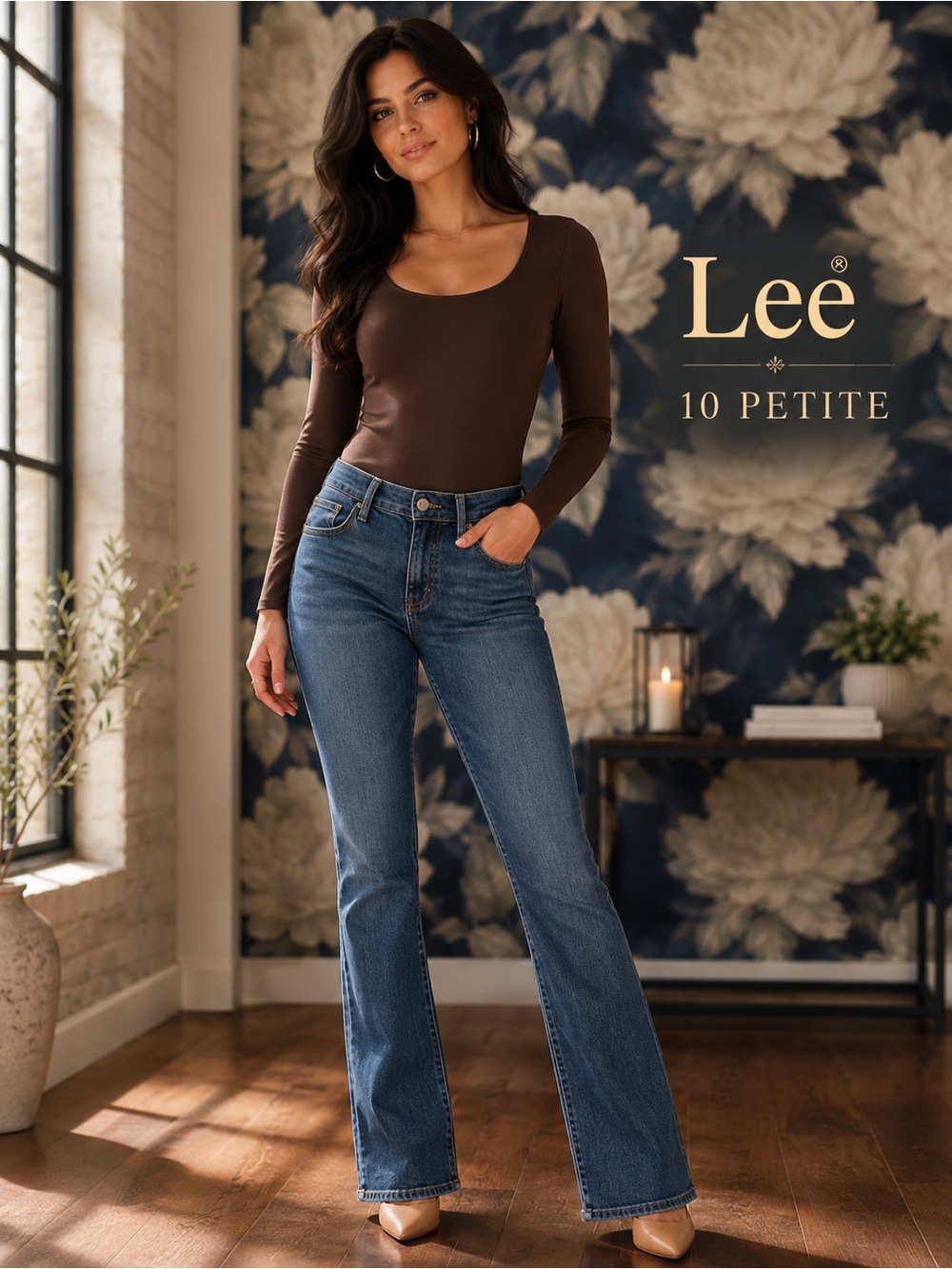 Lee Slender Secret Bootcut Jeans 10 Petite Medium Wash Stretch